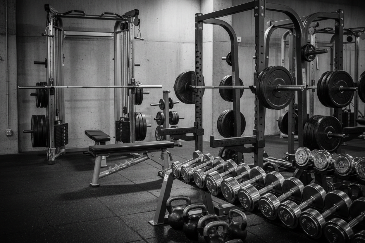 no people just the gym and workout equipment 